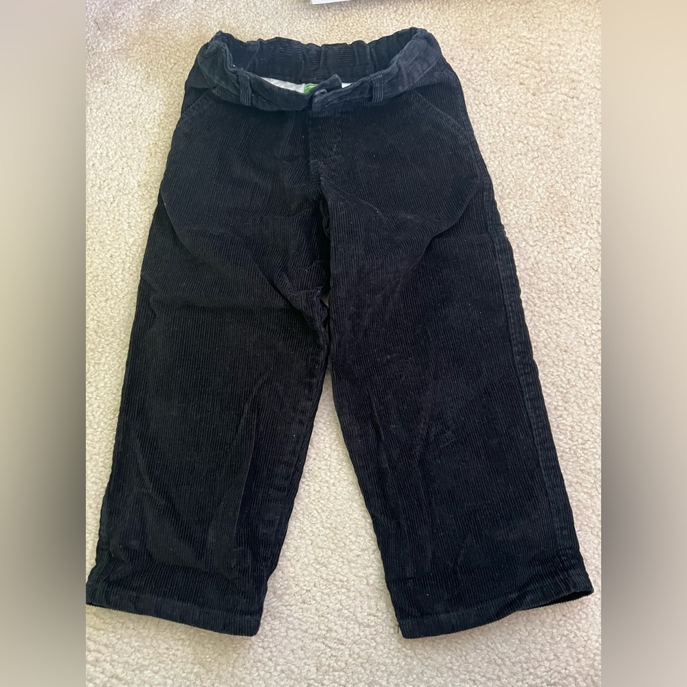 Kids Black Corduroy Casual Pants